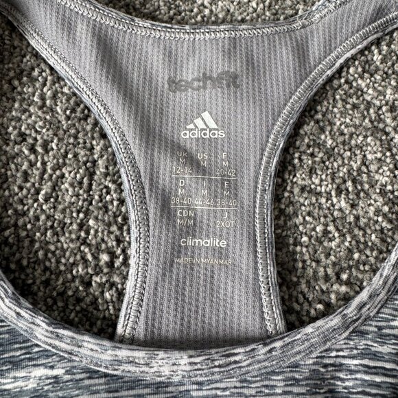 Adidas Sports Bra Women's Climalite Techfit Bra Size M Gray - Picture 3 of 4